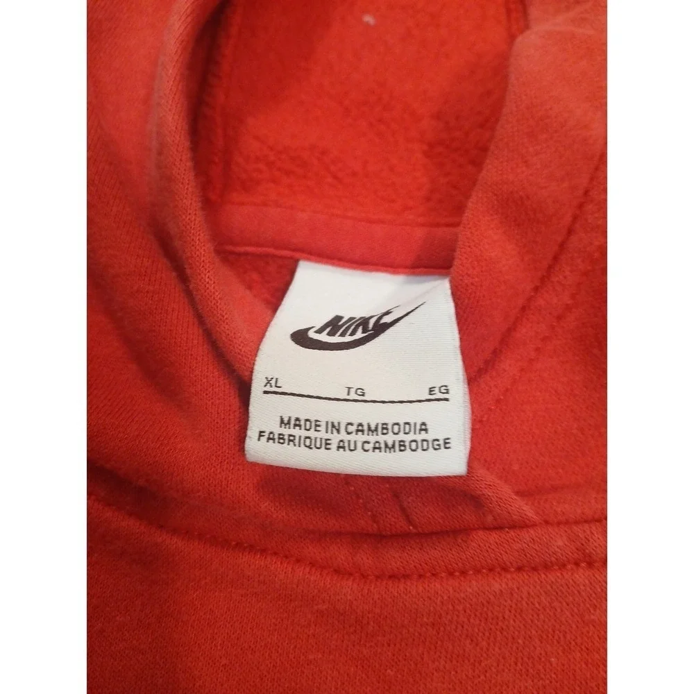 Nike Sweatshirt Teen  Xl Red Embroidered‎ Hoodie Swoosh Distressed Unisex